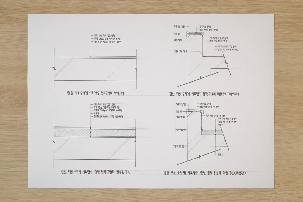 염화 비닐수지계 시트 방수의 구성