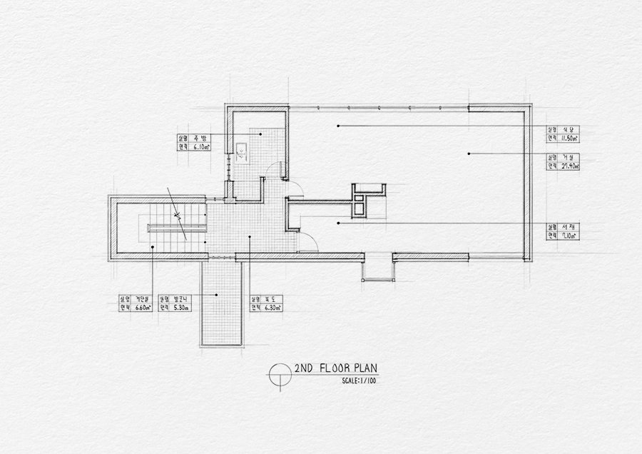 写図 : 빌라 베스누스 2층 평면도